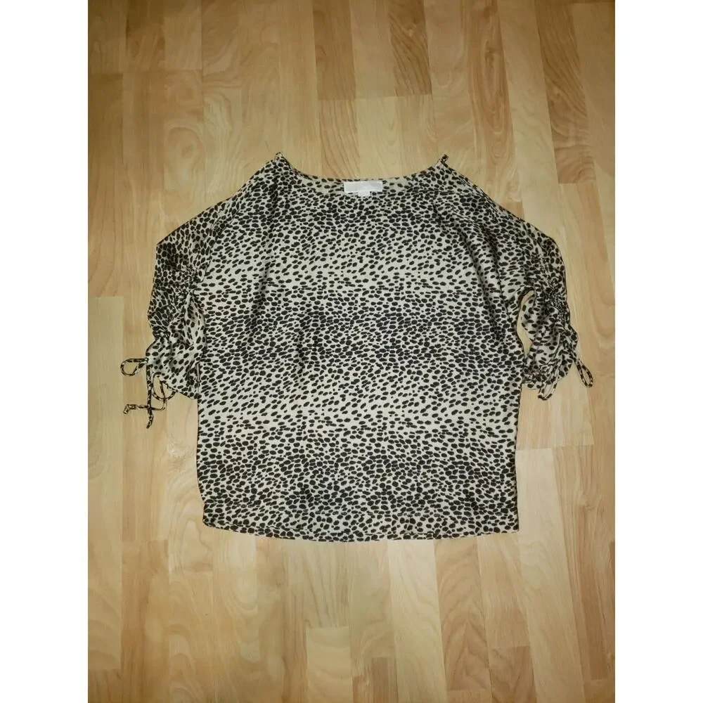 Michael Kors Women's SM cheetah print blouse